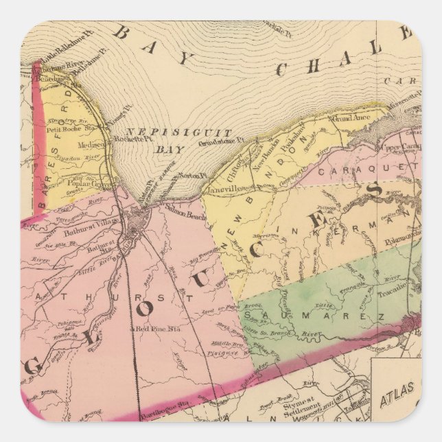 Adesivo Quadrado Gloucester Co, NB (Frente)