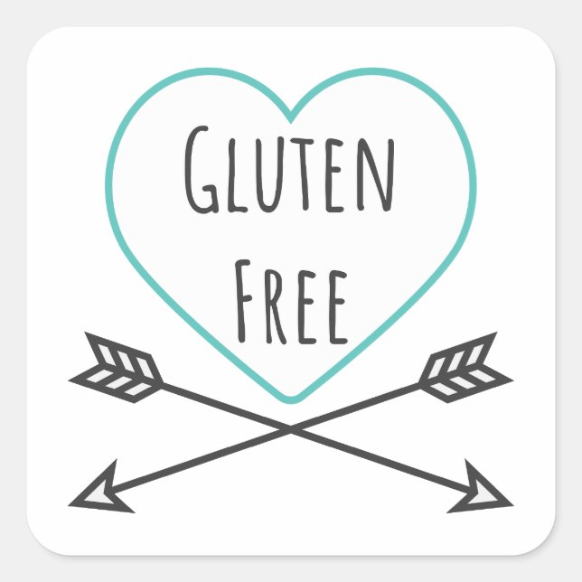 Adesivo Quadrado Gluten Free Sticker (Frente)