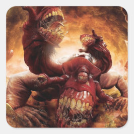 Adesivo Quadrado Glutonia no Inferno - representação como Cerberus