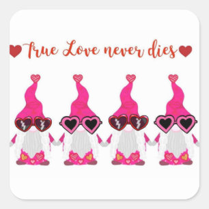 Adesivo Quadrado Gnomos dias de os namorados