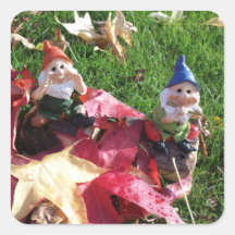 Gnomos do Jardim das Folhas Vermelhas de Queda de 