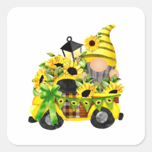 Adesivo Quadrado Gnomos Sunflower Truck