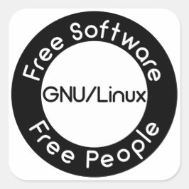 Adesivo Quadrado GNU/Linux
