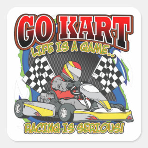 Adesivo Quadrado Go Kart Life