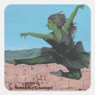 Adesivo Quadrado Goblin Girl Balé Dancer Fantasy Art Stickers