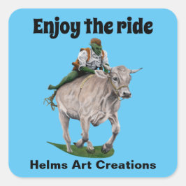 Adesivo Quadrado Goblin Rider Ox Racing Fantasy Art Stickers