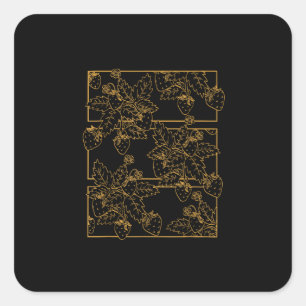 Adesivo Quadrado Goblincore Cottagecore Academia Estética Morango