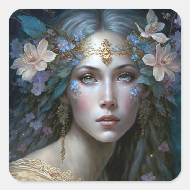 Adesivo Quadrado Goddess Fantasy Art (Frente)
