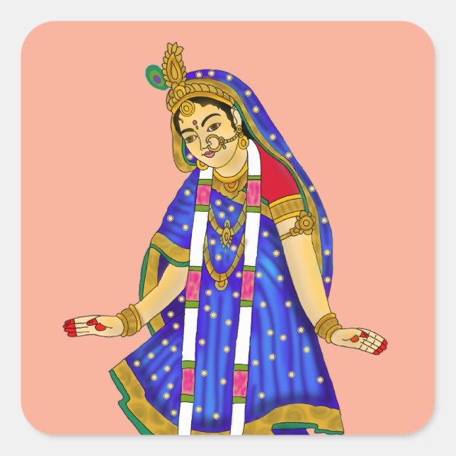 Adesivo Quadrado Goddess Radha Sticker (Frente)