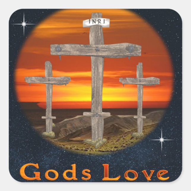 Adesivo Quadrado Gods Love (Frente)