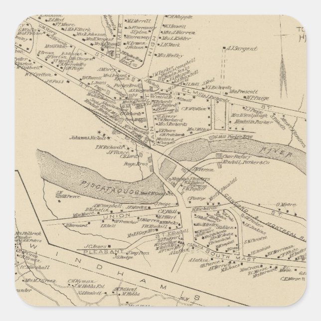 Adesivo Quadrado Goffstown PO, Pelham (Frente)