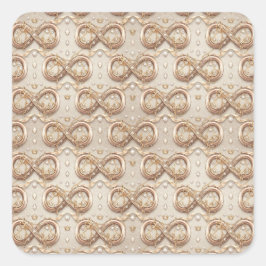 Adesivo Quadrado Gold Infinity Wedding Gift Stickers