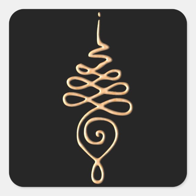 Adesivo Quadrado Gold Unalome  (Frente)