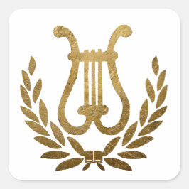 Adesivo Quadrado Golden Lyre tote