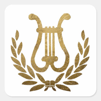 Adesivo Quadrado Golden Lyre tote