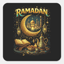 Adesivo Quadrado Golden Nights of Ramadan
