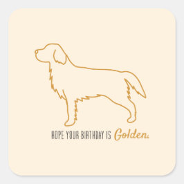 Adesivo Quadrado Golden Retriever Tissue Paper
