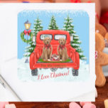 Adesivo Quadrado Goldendoodle Bonito Puppies Vintage Caminhão Verme<br><div class="desc">Vocês poderiam se apaixonar por esta cena — os adoráveis cachorrinhos de golden; o caminhão vermelho-safra com neve coberto de árvores no fundo e o poste com a coroa de férias. "Eu amo o Natal" é a mensagem — e você pode adicionar o ano e o nome da família. Tenha...</div>