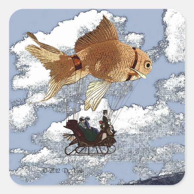 Adesivo Quadrado Goldfish Sticker (Frente)