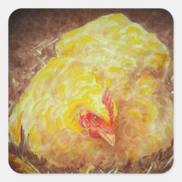 Adesivo Quadrado Goldie the Chicken Stickers