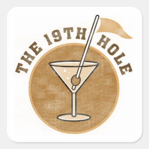 Adesivo Quadrado Golf 19os t-shirt e presentes do furo