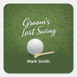 Adesivo Quadrado Golf Bachelor Party on Green 