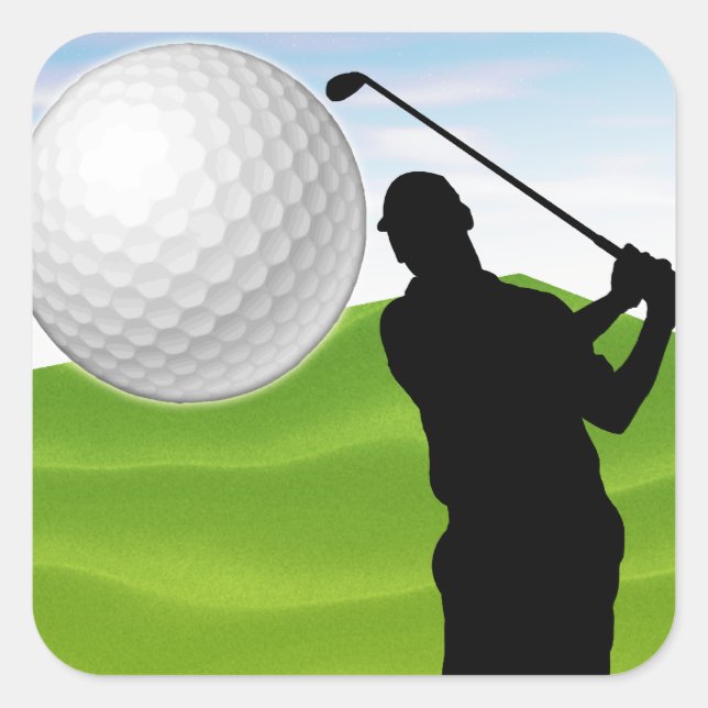 Adesivo Quadrado Golf Ball chegando em você (Frente)
