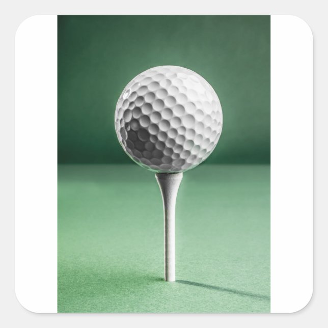 Adesivo Quadrado Golf Ball em Tee (Frente)
