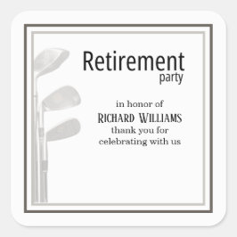 Adesivo Quadrado Golf do Partido da Reforma Moderna Black White