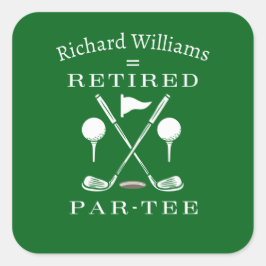 Adesivo Quadrado Golf Moderno Emblem Golf Clusters Aposentados