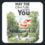 Adesivo Quadrado Golf Summer Christmas com Papai Noel na bandeira<br><div class="desc">Golf Summer Christmas em julho com Papai Noel na bandeira Classic Round Sticker Gifts for Coach,  Instrutor,  professor,  amigos,  mãe,  pai,  namorada/namorado,  colega de trabalho,  anfitriã,  vizinha,  ele/ela,  casais,  avós,  chefe,  filhos,  melhor amigo,  família,  sogros,  esquadrão,  equipe, </div>