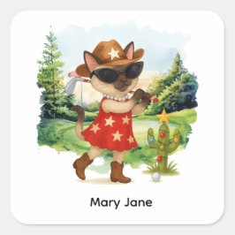 Adesivo Quadrado Golf Texas teme para amantes de gatos