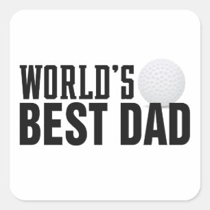 Adesivo Quadrado Golfe de Tipografia do Melhor Pai do Mundo  Adesiv