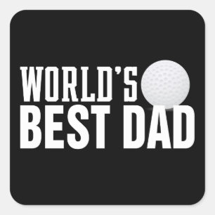 Adesivo Quadrado Golfe de Tipografia do Melhor Pai do Mundo  Adesiv