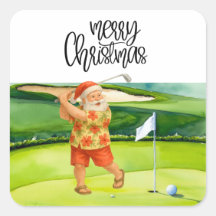 Golfe Feliz Natal com Papai Noel na bandeira