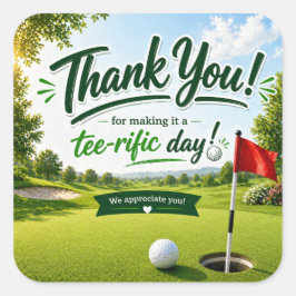 Adesivo Quadrado Golfe Obrigado pelo dia incrível
