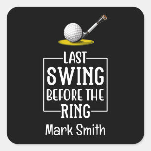 Adesivo Quadrado Golfista último swing antes da despedida de soltei