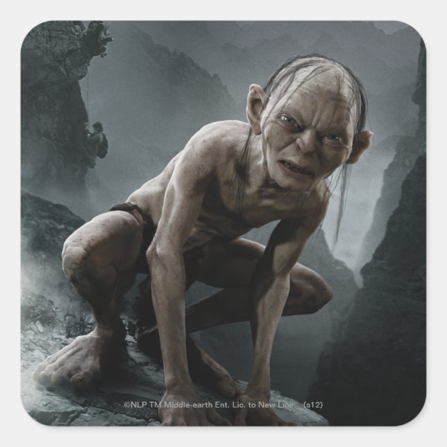Adesivo Quadrado GOLLUM™ em um Rock (Frente)