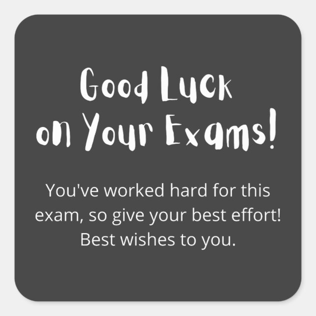 Adesivo Quadrado Good Luck on Your Exams! (Frente)
