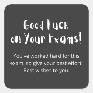 Adesivo Quadrado Good Luck on Your Exams!