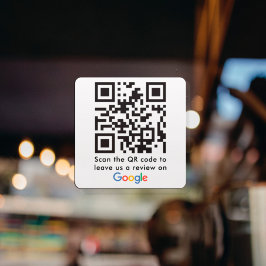 Adesivo Quadrado Google Reviews Solicitação com Código QR