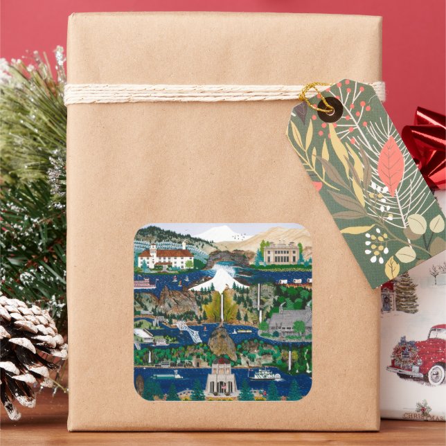 Adesivo Quadrado Gorge do Rio Columbia (Feriado)