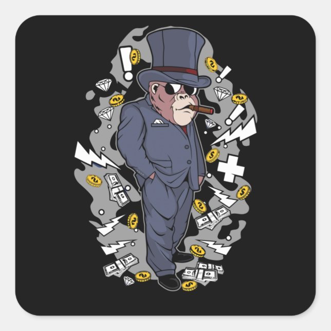 Adesivo Quadrado Gorilla Boss (Frente)