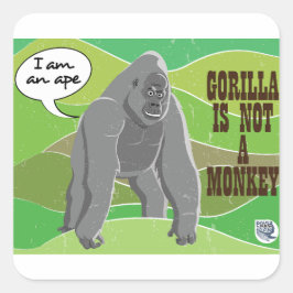 Adesivo Quadrado Gorilla não é um macaco