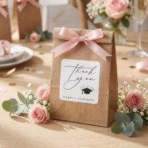 Gorra de Formatura Preta e Branca Obrigado