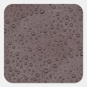Adesivo Quadrado Gotas de água marrom da Maroon