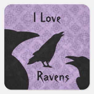 Adesivo Quadrado Gothi I Love Ravens