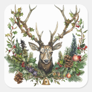 Adesivo Quadrado Gótico, Pagan, Nórdico, Yule ou Natal