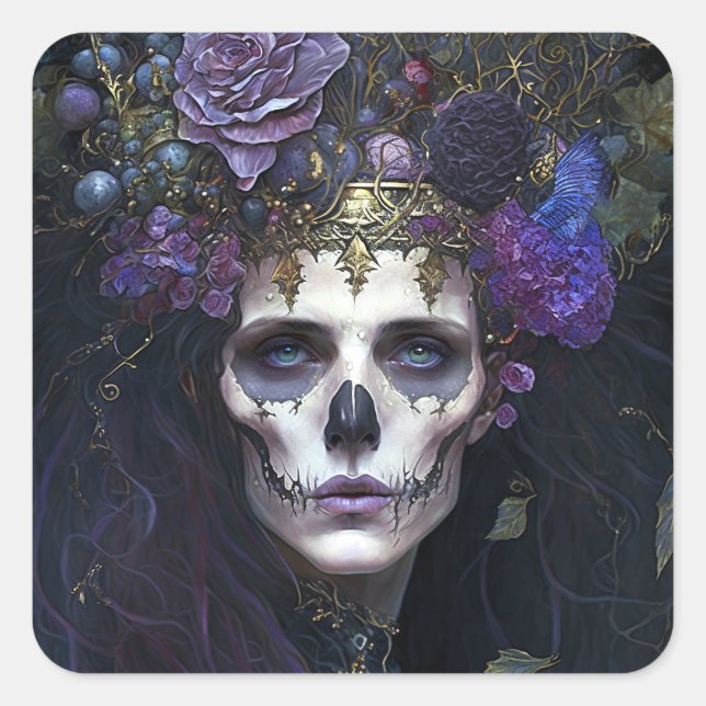 Adesivo Quadrado Gótico Queen Fantasy Art (Frente)