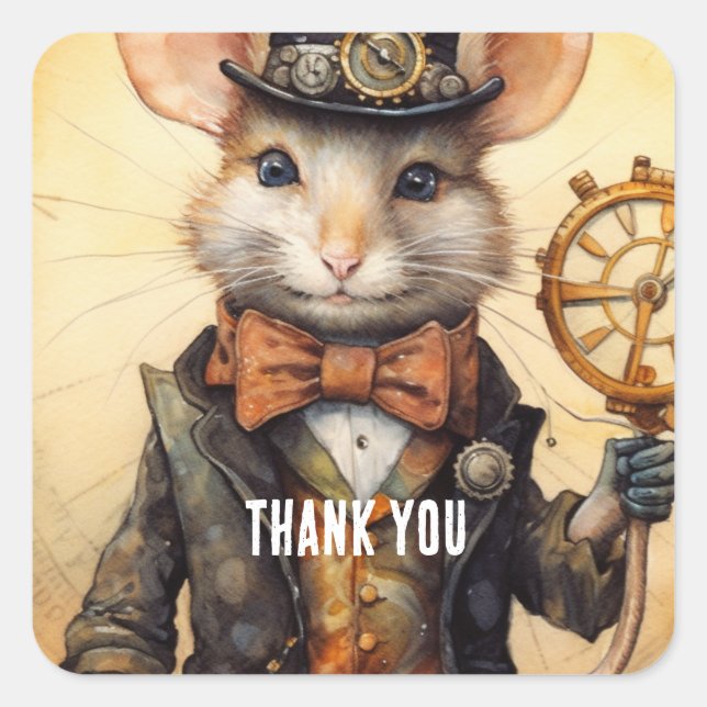 Adesivo Quadrado Goudawhisk steampunk (Frente)